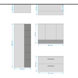 Salle de bain Lombos III (3 éléments) Éclairage intégré - Blanc