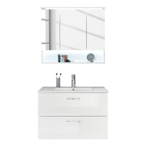 Set mobili da bagno Lombos IV (2 pezzi) Illuminazione inclusa - Bianco