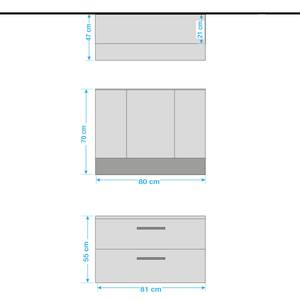 Salle de bain Lombos IV (2 éléments) Éclairage intégré - Blanc