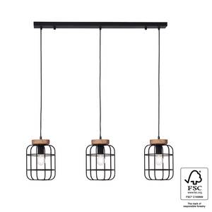 Suspension Gwen III Fer / Partiellement en pin massif - 3 ampoules