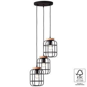 Suspension Gwen II Fer / Partiellement en pin massif - 3 ampoules