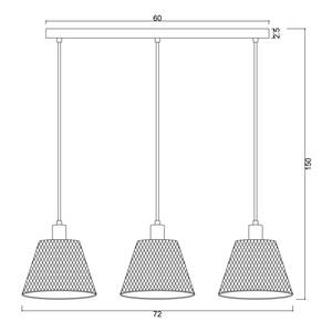 Hanglamp Le Vicel ijzer - 3 lichtbron - Zwart