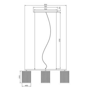 Suspension Le Tech I Rotin / Fer - 3 ampoules