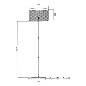 Staande lamp Le Tech I rotan/ijzer - 1 lichtbron