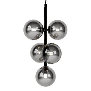 Hanglamp KJUL 5 lichtbronnen Glanzend grijs metaal/Rookglas