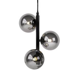 Hanglamp KJUL 3 lichtbronnen Glanzend grijs metaal/Rookglas