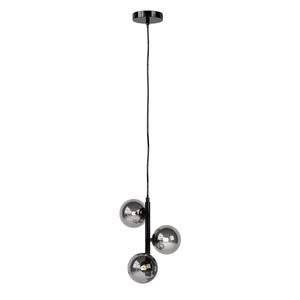 Hanglamp KJUL 3 lichtbronnen Glanzend grijs metaal/Rookglas