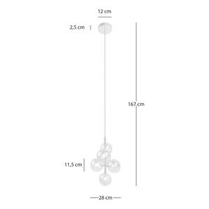 Pendelleuchte KJUL 5-flammig Metall Gold glänzend / Glas Bernsteinfarben