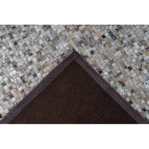 Kurzflorteppich Finish 100 Leder - Silber - 80 x 150 cm