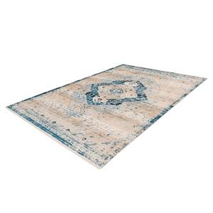 Tapis Baroque 500 Fibres synthétiques - Crème / Bleu - 80 x 150 cm