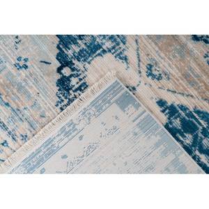 Tapis Baroque 500 Fibres synthétiques - Crème / Bleu - 80 x 150 cm