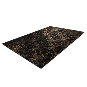 Hoogpolig vloerkleed Bijou 225 kunstvezels - Zwart/goudkleurig - 200 x 290 cm