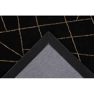 Hoogpolig vloerkleed Bijou 125 kunstvezels - Zwart/goudkleurig - 80 x 150 cm