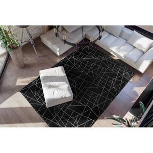 Tapis épais Bijou 125 Fibres synthétiques - Noir / Argenté - 80 x 150 cm