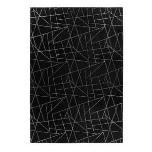 Hochflorteppich Bijou 125 Kunstfaser - Schwarz / Silber - 160 x 230 cm