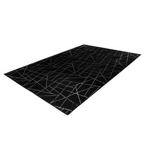 Hoogpolig vloerkleed Bijou 125 kunstvezels - Zwart/zilverkleurig - 160 x 230 cm