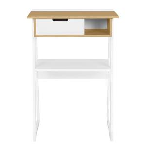 Bureau debout Space Placage en bois véritable / Métal - Chêne / Blanc