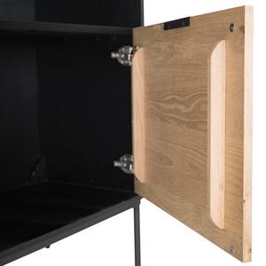 Highboard Xavi fineer van echt hout/metaal - eikenhout/zwart eikenhout