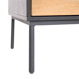 Highboard Xavi fineer van echt hout/metaal - eikenhout/zwart eikenhout