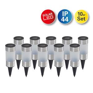 LED-solargrondpen Cyrus (set van 10) acrylglas/roestvrij staal - 1 lichtbron