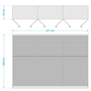 Armoire à portes battantes Alabama Blanc alpin - 271 x 229 cm - Basic - Sans portes miroir