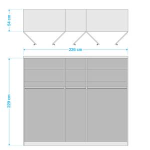 Armoire à portes battantes Alabama Blanc alpin - 226 x 229 cm - Basic - Avec portes miroir