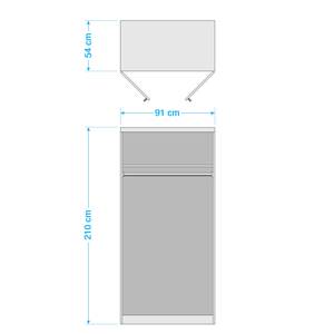 Armoire à portes battantes Alabama Blanc alpin - 91 x 210 cm - Basic - Sans portes miroir