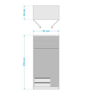 Drehtürenschrank Alabama Alpinweiß - 91 x 210 cm - Premium - Ohne Spiegeltür/-en