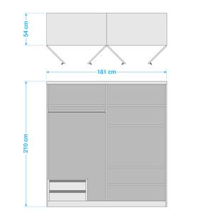 Armoire à portes battantes Alabama Blanc alpin - 181 x 210 cm - Premium - Sans portes miroir