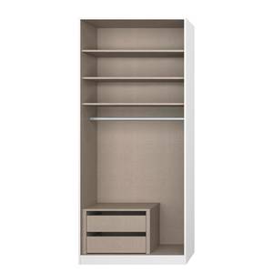 Drehtürenschrank Alabama Alpinweiß - 91 x 229 cm - Premium - Mit Spiegeltür/-en