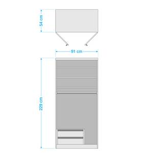 Draaideurkast Alabama Alpinewit - 91 x 229 cm - Premium - Met spiegeldeuren