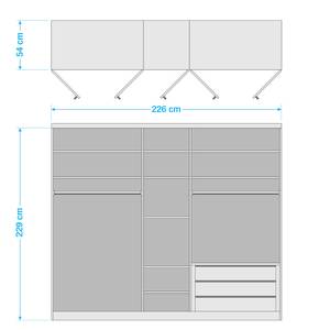 Armoire à portes battantes Alabama Blanc alpin - 226 x 229 cm - Premium - Avec portes miroir