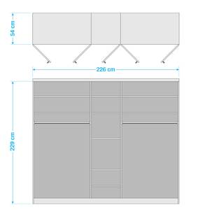 Drehtürenschrank Alabama Eiche Sonoma Dekor - 226 x 229 cm - Classic - Mit Spiegeltür/-en