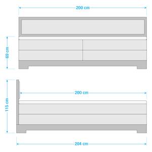 Boxspringbett Atlas Braun - 200 x 200cm