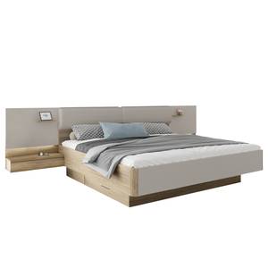 Bedframe Barbourville Bruin - Wit - Plaatmateriaal - 305 x 99 x 212 cm