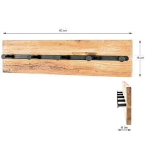 Wandkapstok Oderen II Bruin - Massief hout - 60 x 15 x 6 cm