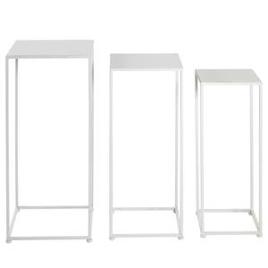 Bijzettafel Blomac (set van 3) Wit - Metaal - 30 x 71 x 30 cm