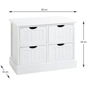 Commode La Hume III Bois massif - Blanc