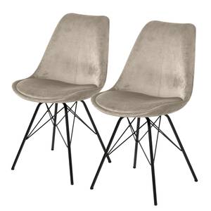 Chaises Bonito (lot de 2) Velours / Fer - Noir - Sable