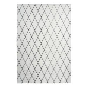 Laagpolig vloerkleed Vivica 225 kunstvezels - Wit/antracietkleurig - 160 x 230 cm