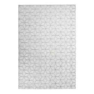 Laagpolig vloerkleed Vivica 125 kunstvezels - Wit/antracietkleurig - 120 x 160 cm