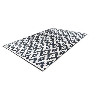Laagpolig vloerkleed Sally 225 kunstvezels - Zwart/wit - 80 x 150 cm