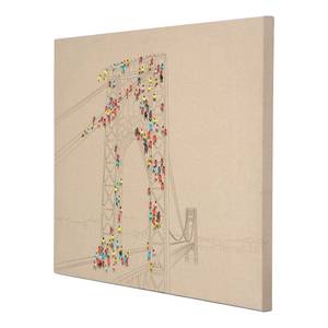 Impression sur toile Foule II Toile - Beige