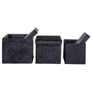 Boîtes de rangement Monza (3 éléments) Velours - Noir