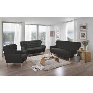 Sofa Mansac (2-Sitzer) Flachgewebe - Flachgewebe Gila: Anthrazit