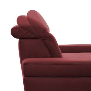 Ecksofa Beutin Flachgewebe - Flachgewebe Olea: Bordeaux - Longchair davorstehend links - Mit Schlaffunktion