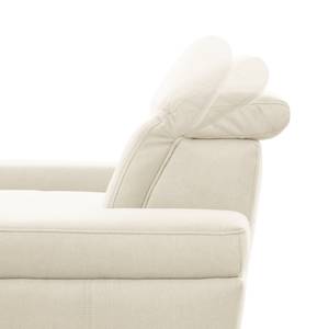Canapé d’angle Beutin Tissage à plat - Tissu Olea: Blanc - Méridienne courte à droite (vue de face) - Avec fonction couchage