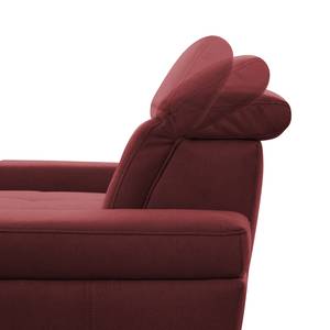 Ecksofa Beutin Flachgewebe - Flachgewebe Olea: Bordeaux - Longchair davorstehend rechts - Ohne Schlaffunktion