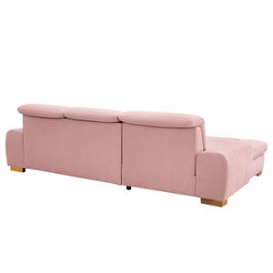 Ecksofa Boussay Webstoff - Webstoff Neli: Rosa - Longchair davorstehend links - Mit Schlaffunktion