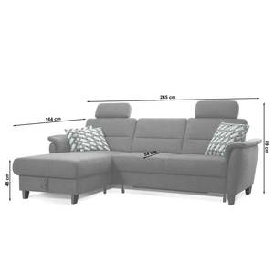 Ecksofa Baulon I Flachgewebe - Flachgewebe Ama: Nougat - Longchair davorstehend links - Mit Schlaffunktion